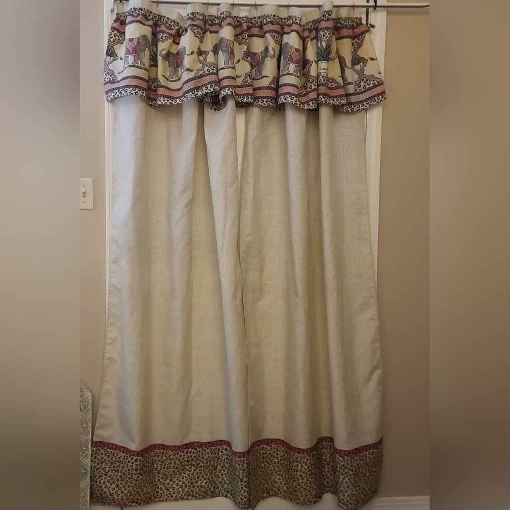 Vintage Boho Elephant Shower Curtain 69" X 71" - Picture 5 of 11